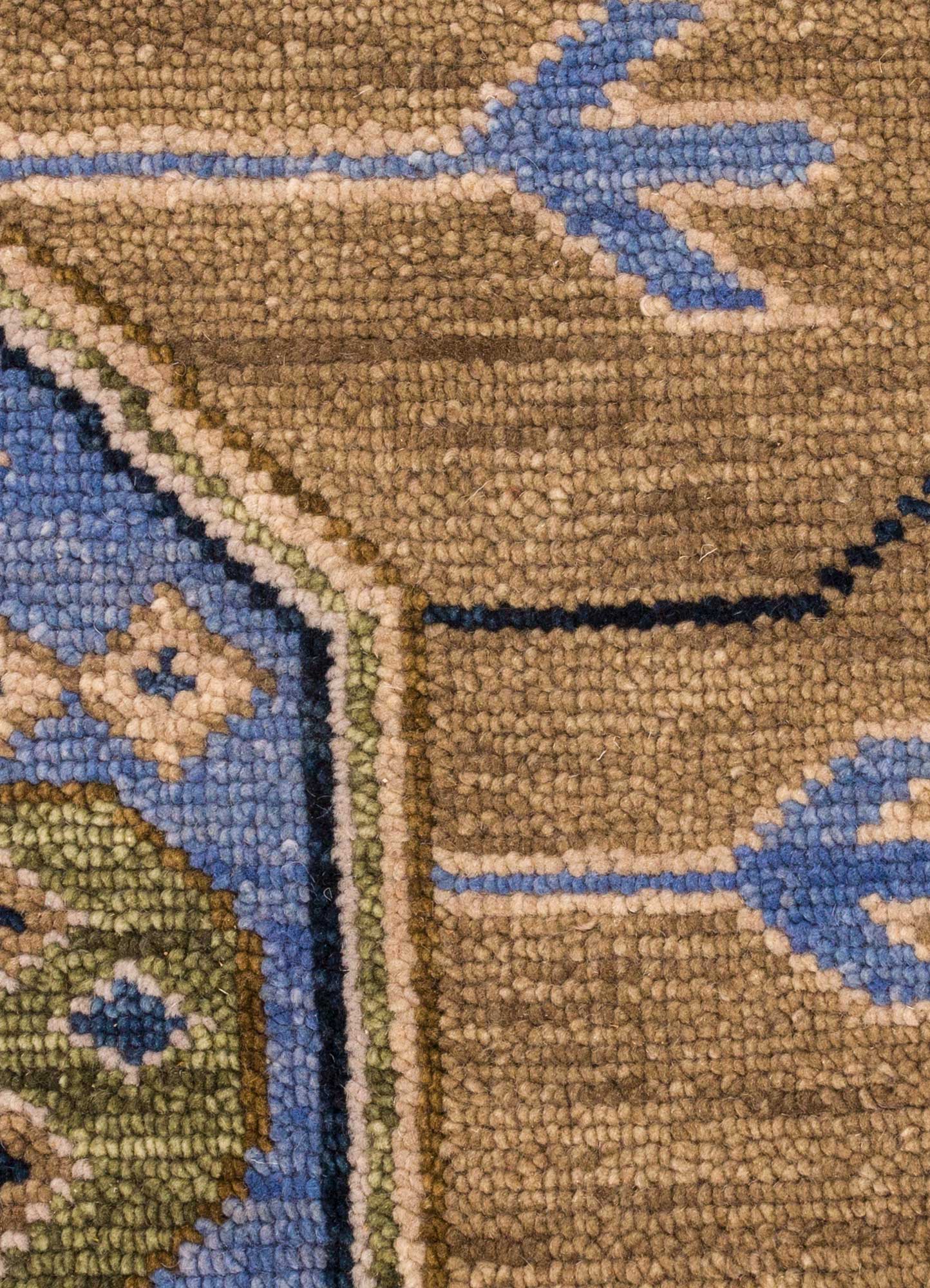 savana blue wool Hand Knotted Rug - CloseUp