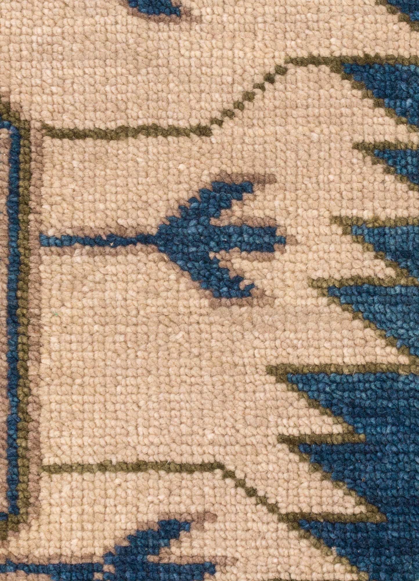 savana blue wool Hand Knotted Rug - CloseUp