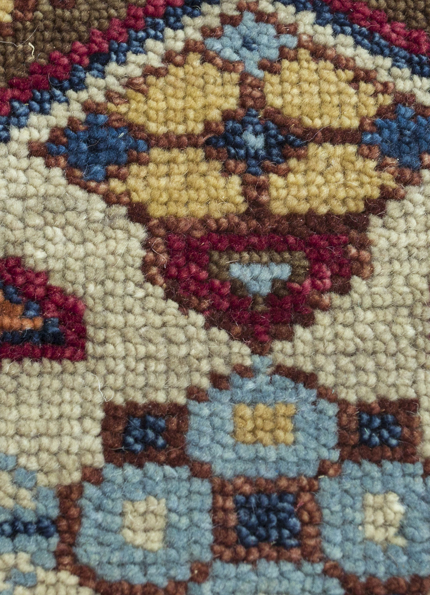 savana blue wool Hand Knotted Rug - CloseUp