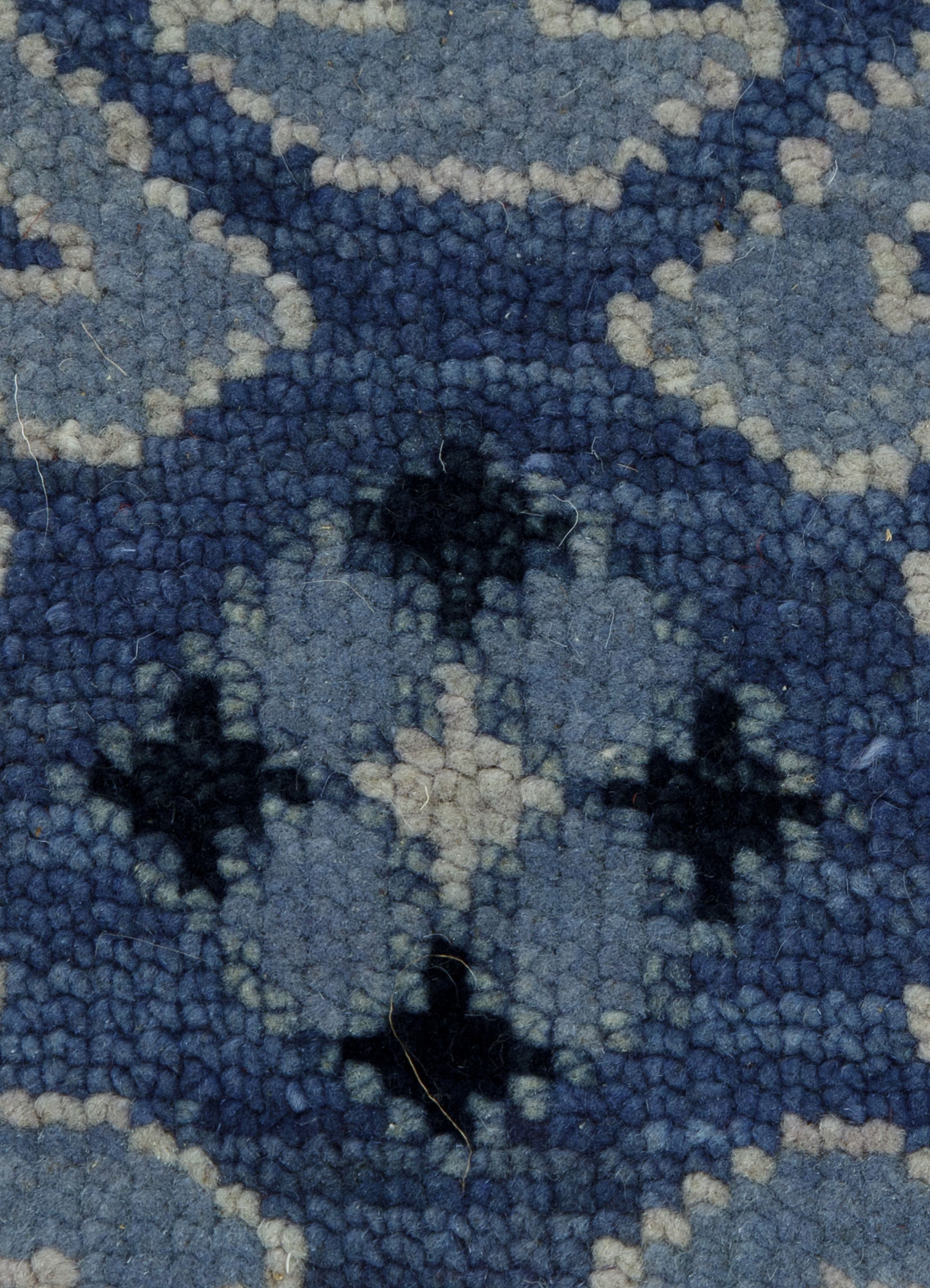 savana blue wool Hand Knotted Rug - CloseUp