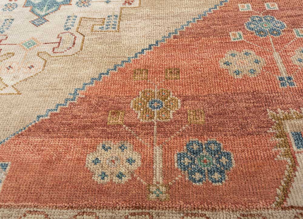 savana ivory wool Hand Knotted Rug - CloseUp