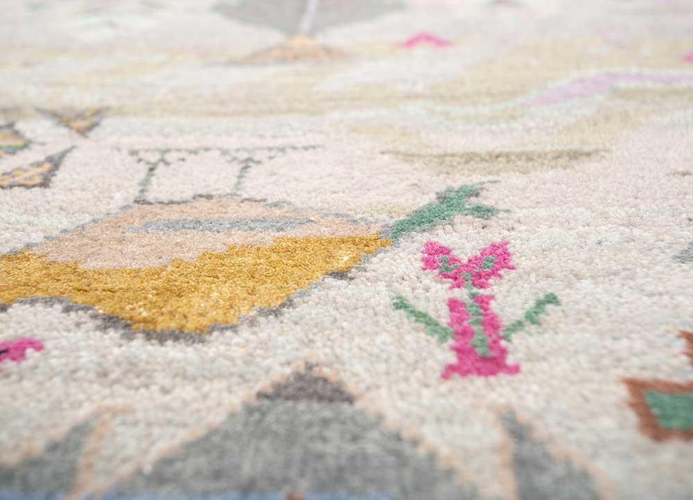 manchaha grey and black wool and bamboo silk Hand Knotted Rug - CloseUp manchaha grey and black wool and bamboo silk Hand Knotted Rug - CloseUp