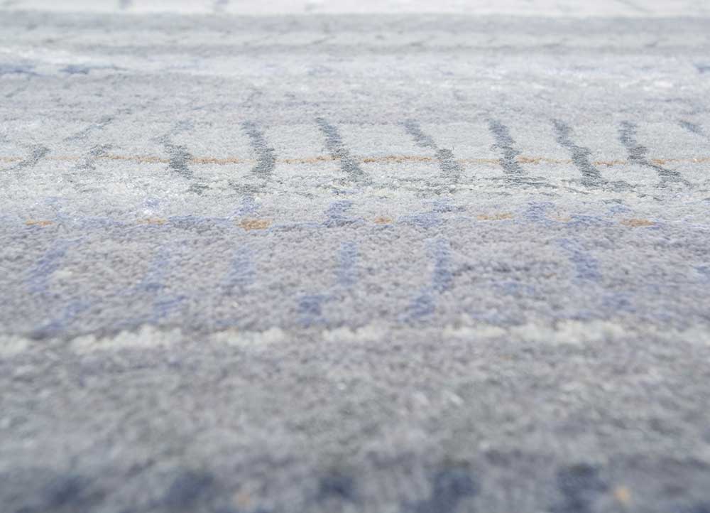 manchaha blue wool and bamboo silk Hand Knotted Rug - CloseUp manchaha blue wool and bamboo silk Hand Knotted Rug - CloseUp