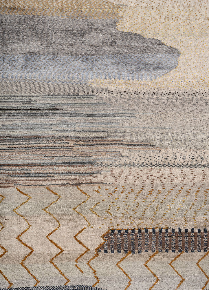manchaha ivory wool and bamboo silk Hand Knotted Rug - CloseUp manchaha ivory wool and bamboo silk Hand Knotted Rug - CloseUp