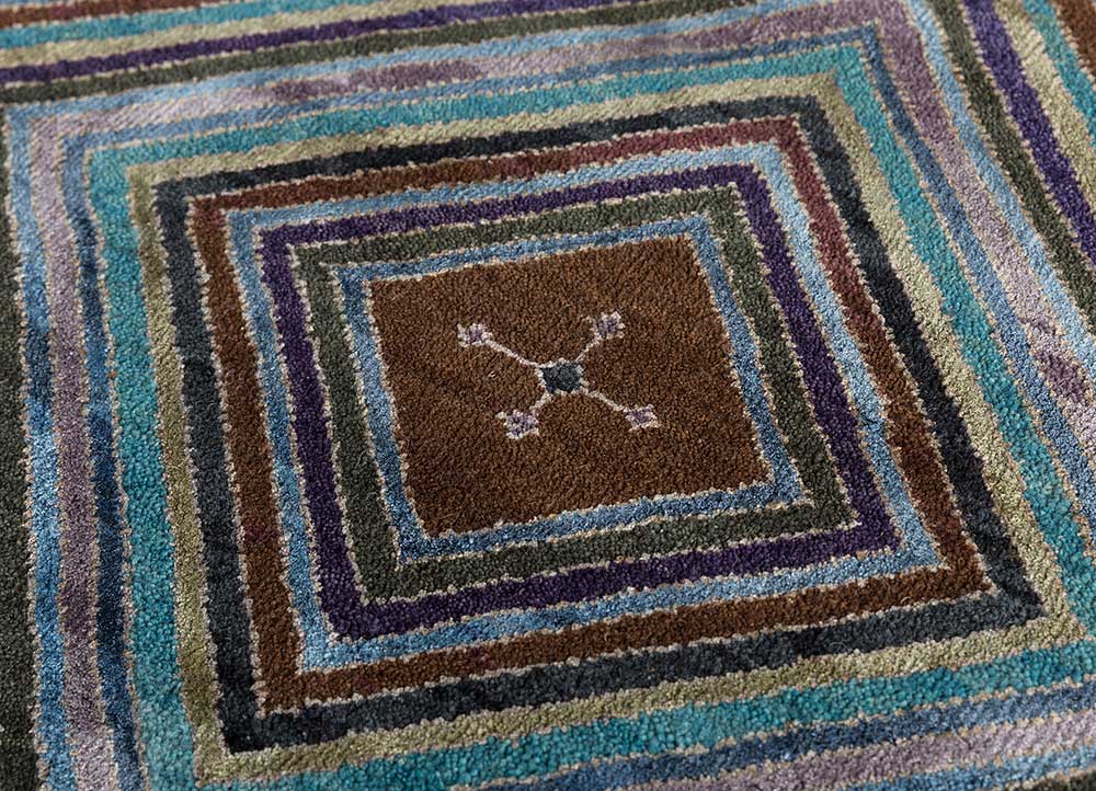 manchaha multi wool and bamboo silk Hand Knotted Rug - CloseUp