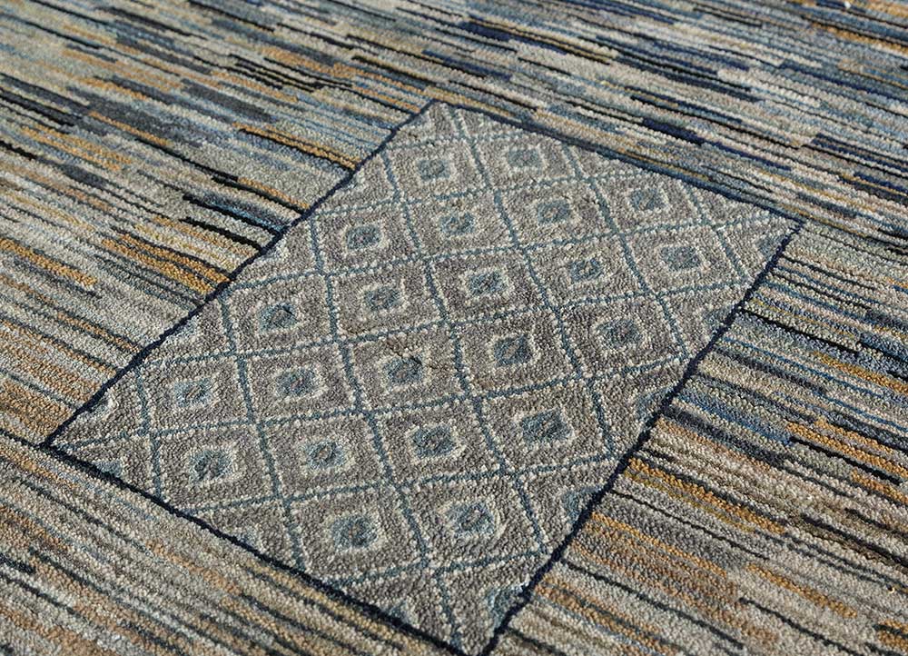 freedom manchaha beige and brown wool and bamboo silk Hand Knotted Rug - CloseUp