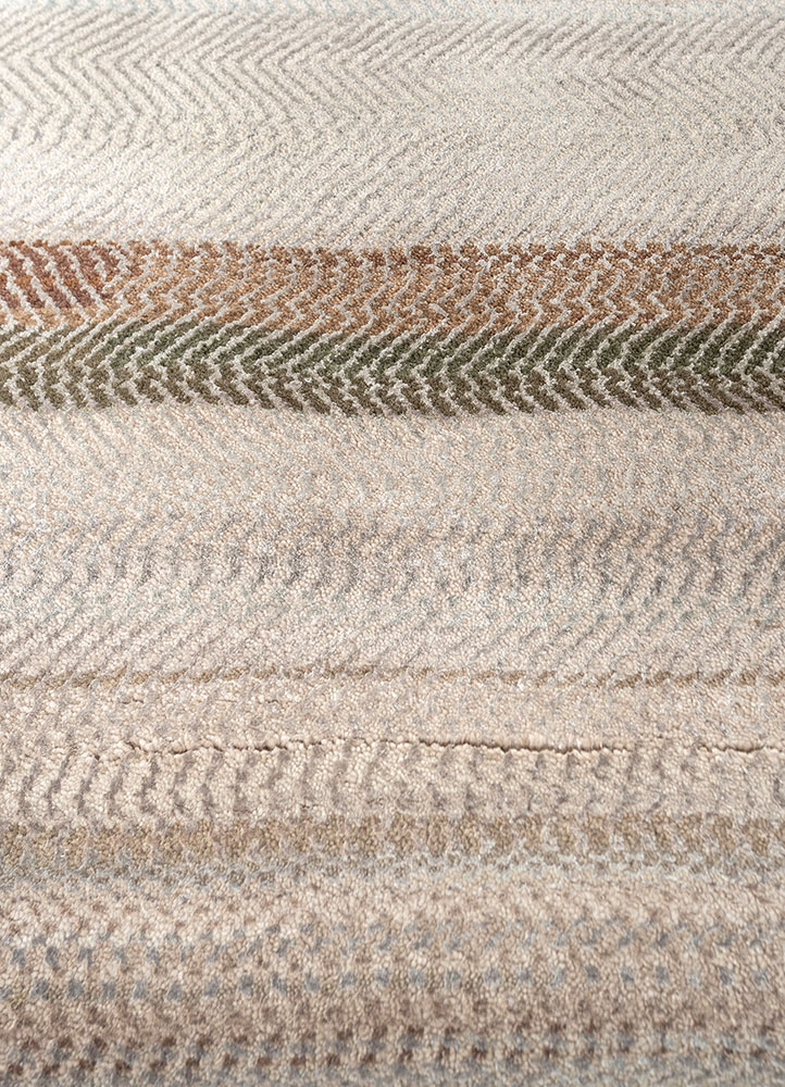 freedom manchaha ivory wool and bamboo silk Hand Knotted Rug - CloseUp
