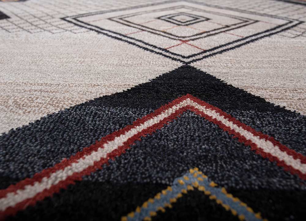 freedom manchaha ivory wool and bamboo silk Hand Knotted Rug - CloseUp