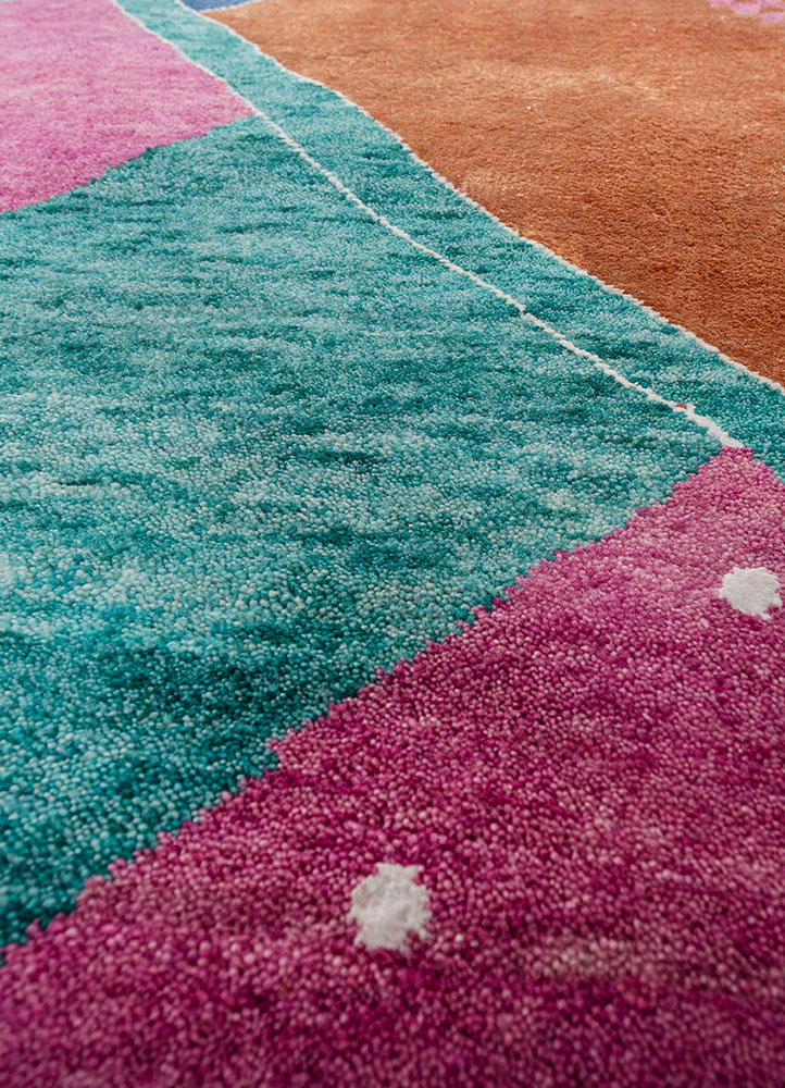 freedom manchaha pink and purple wool and bamboo silk Hand Knotted Rug - CloseUp