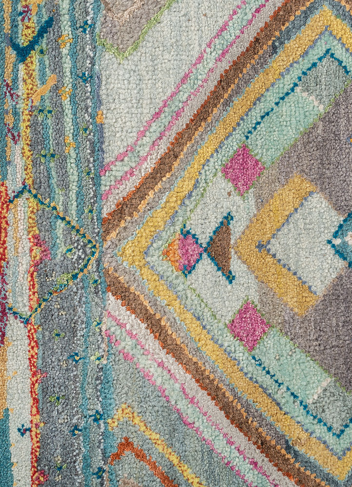 freedom manchaha blue wool and bamboo silk Hand Knotted Rug - CloseUp freedom manchaha blue wool and bamboo silk Hand Knotted Rug - CloseUp