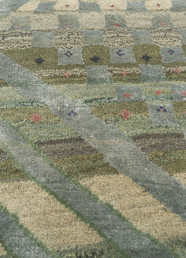 freedom manchaha green wool and bamboo silk Hand Knotted Rug - CloseUp freedom manchaha green wool and bamboo silk Hand Knotted Rug - CloseUp