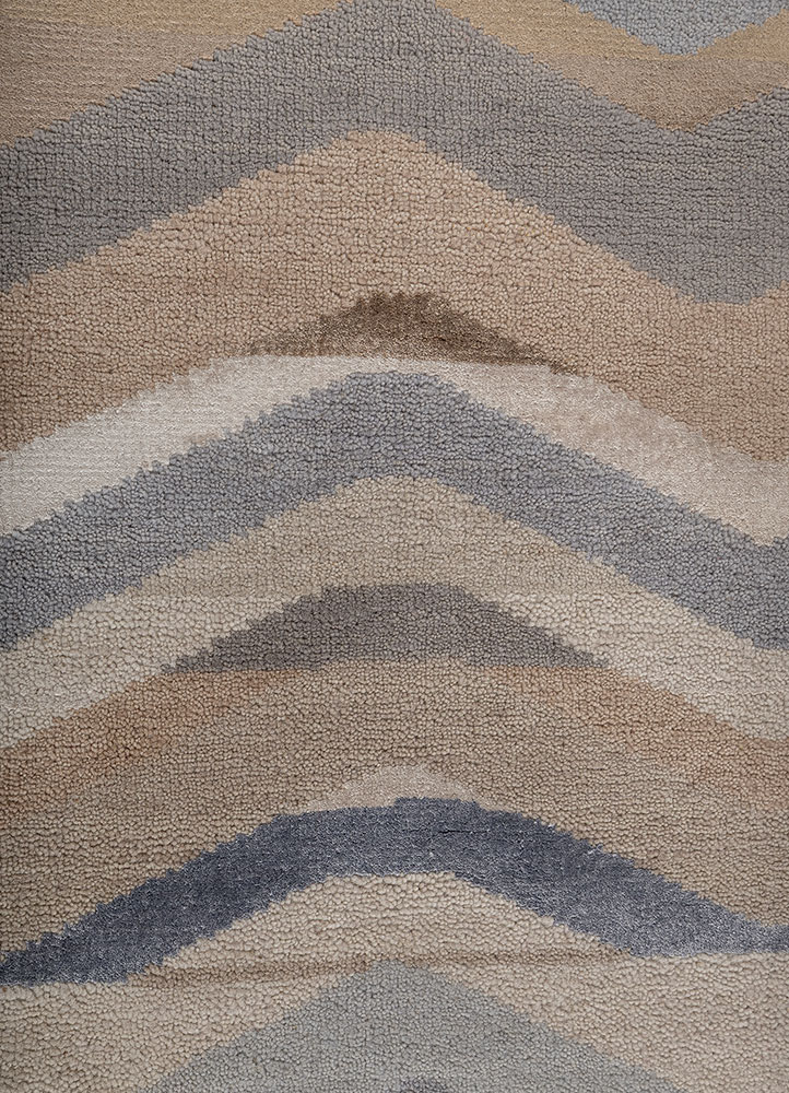 manchaha beige and brown wool and bamboo silk Hand Knotted Rug - CloseUp manchaha beige and brown wool and bamboo silk Hand Knotted Rug - CloseUp