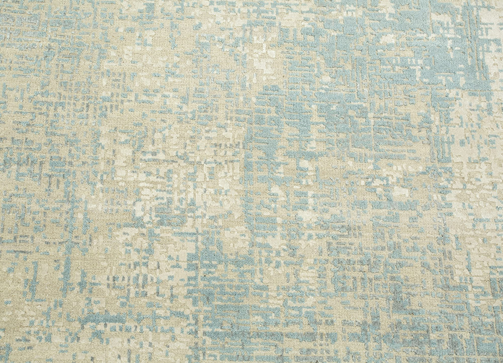 uvenuti beige and brown wool and bamboo silk Hand Knotted Rug - CloseUp