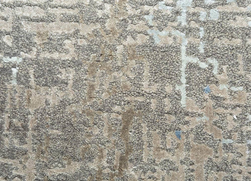 uvenuti grey and black wool and bamboo silk Hand Knotted Rug - CloseUp uvenuti grey and black wool and bamboo silk Hand Knotted Rug - CloseUp