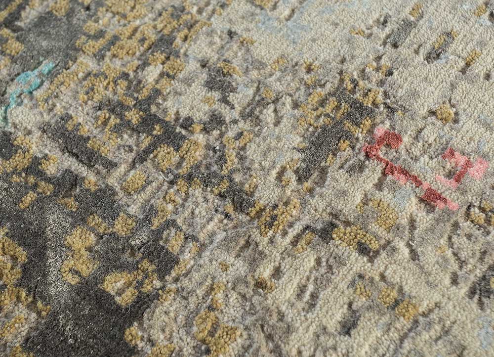 uvenuti ivory wool and bamboo silk Hand Knotted Rug - CloseUp