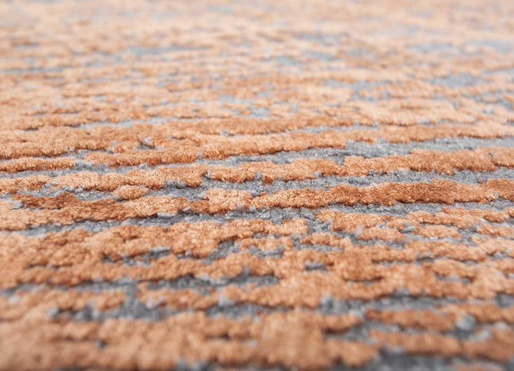 uvenuti blue wool and bamboo silk Hand Knotted Rug - CloseUp