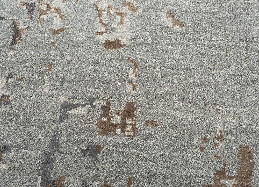 tattvam grey and black wool and bamboo silk Hand Knotted Rug - CloseUp