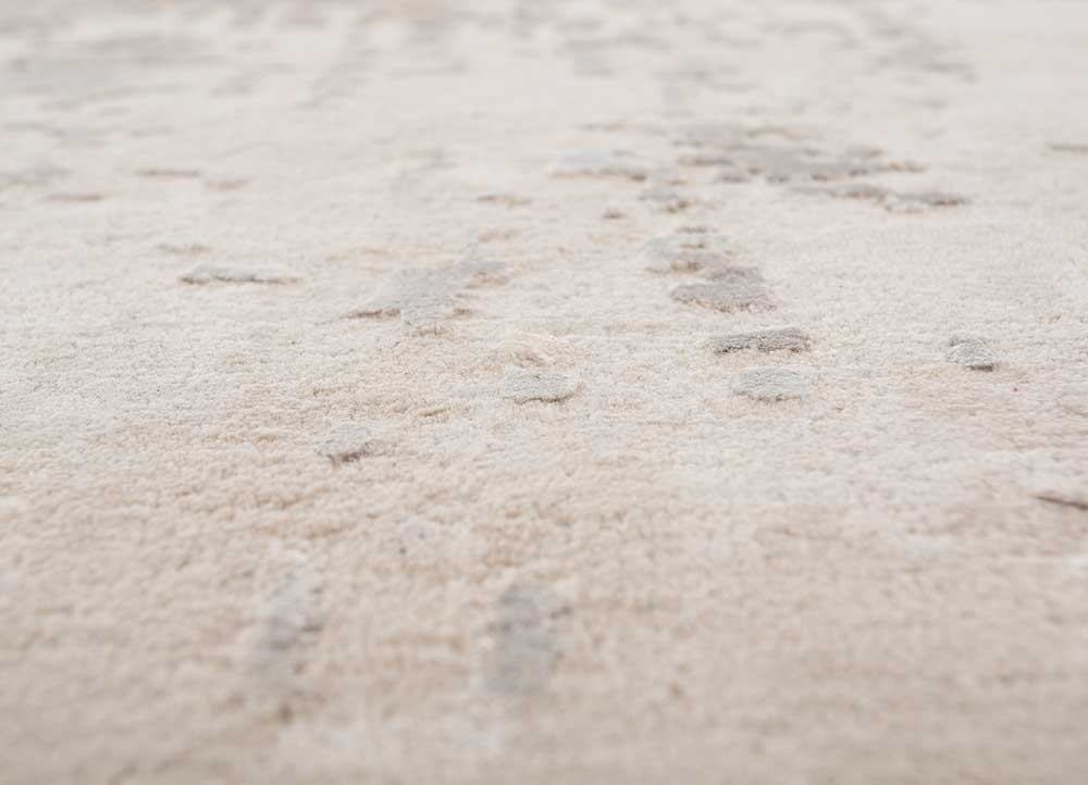 chaos theory by kavi ivory wool and bamboo silk Hand Knotted Rug - CloseUp