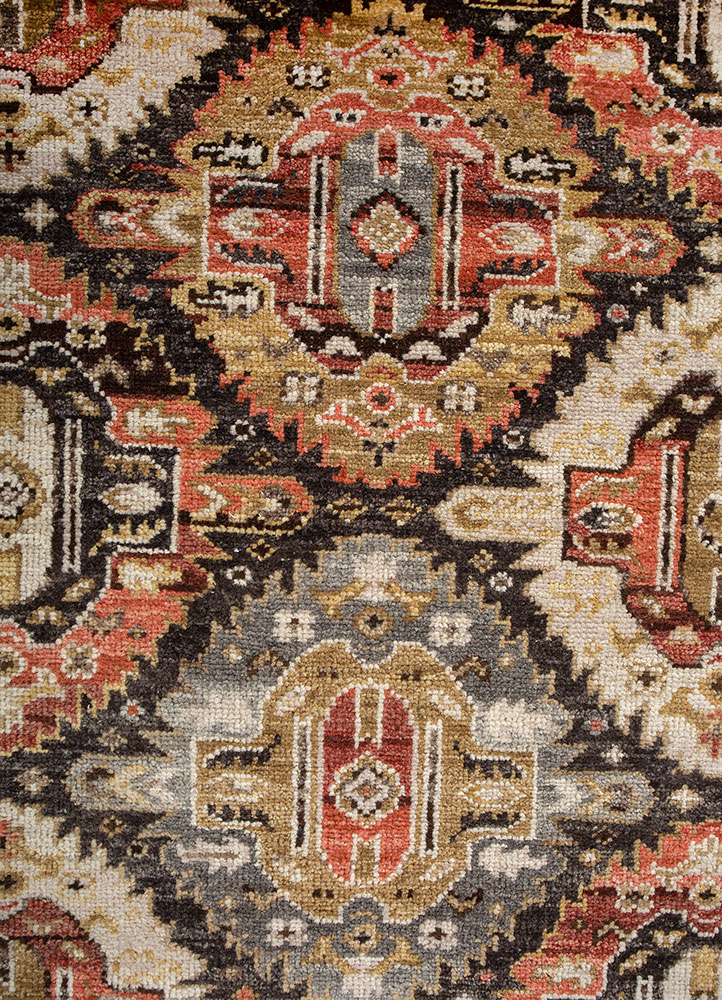 gulnar blue wool Hand Knotted Rug - CloseUp