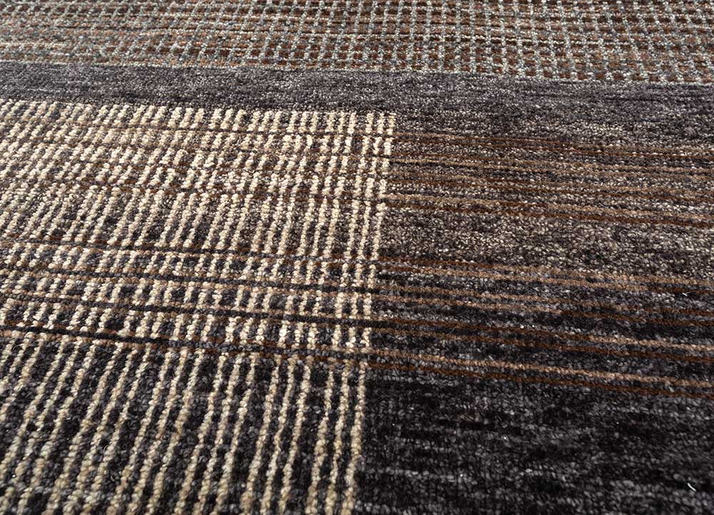 blythe blue afghan wool Hand Knotted Rug - CloseUp