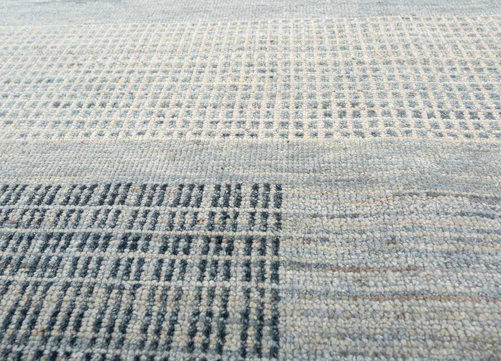 bylthe blue afghan wool Hand Knotted Rug - CloseUp