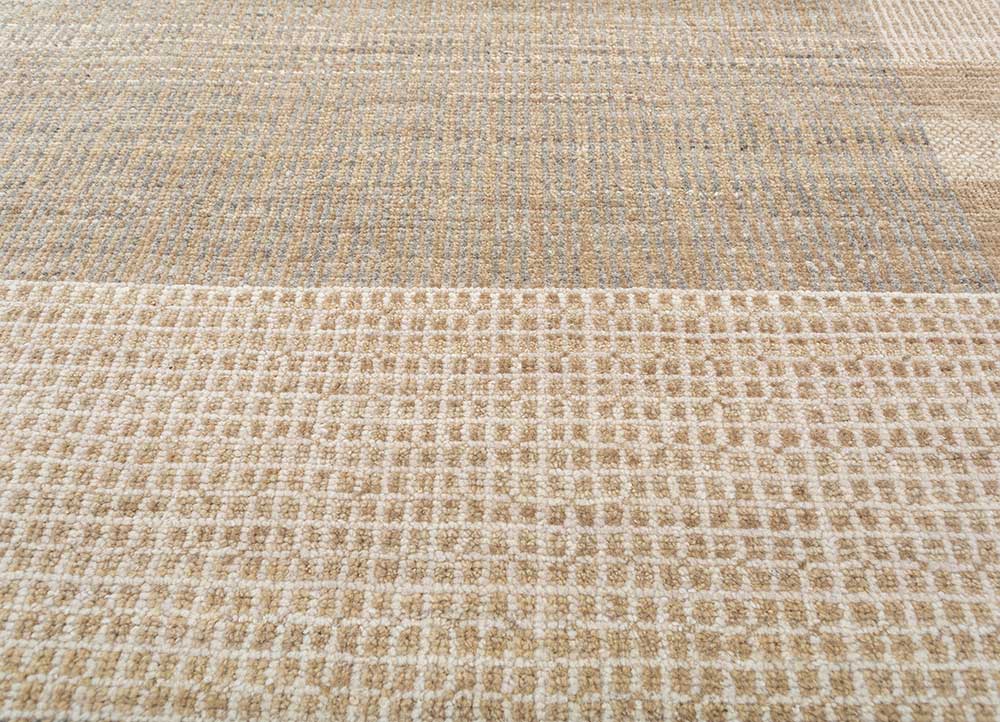 bylthe beige and brown afghan wool Hand Knotted Rug - CloseUp