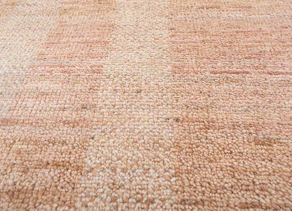blythe beige and brown afghan wool Hand Knotted Rug - CloseUp