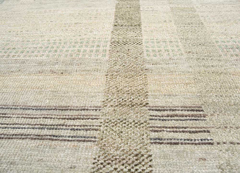 blythe green afghan wool Hand Knotted Rug - CloseUp