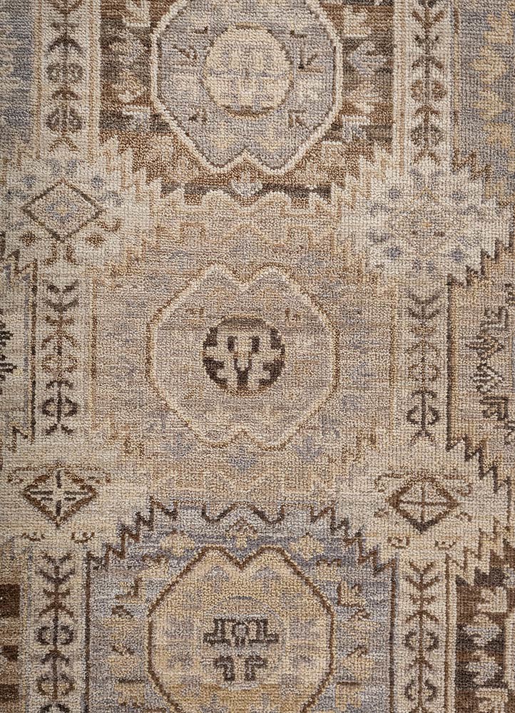 savana beige and brown wool Hand Knotted Rug - CloseUp savana beige and brown wool Hand Knotted Rug - CloseUp