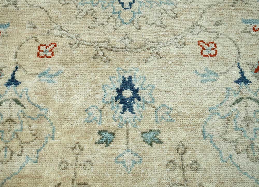 savana beige and brown wool Hand Knotted Rug - CloseUp