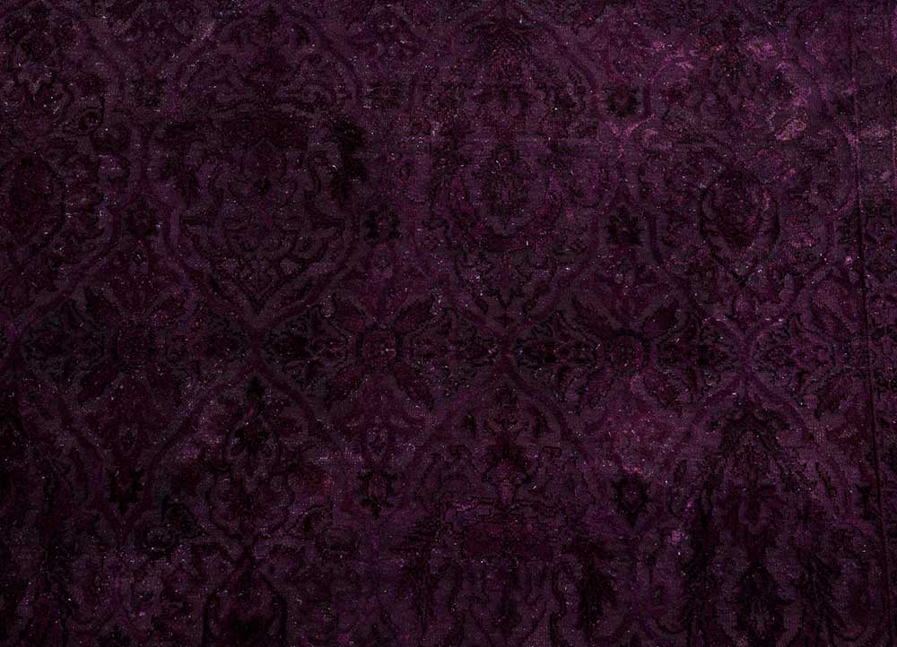 lacuna pink and purple wool and silk Hand Knotted Rug - CloseUp