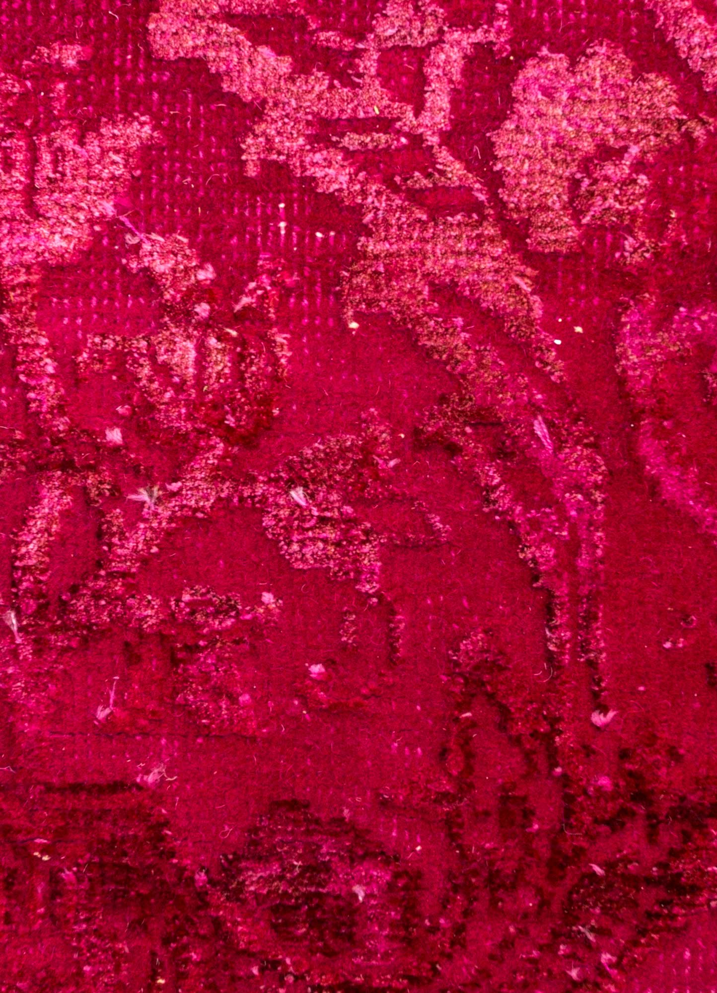 far east pink and purple wool and silk Hand Knotted Rug - CloseUp