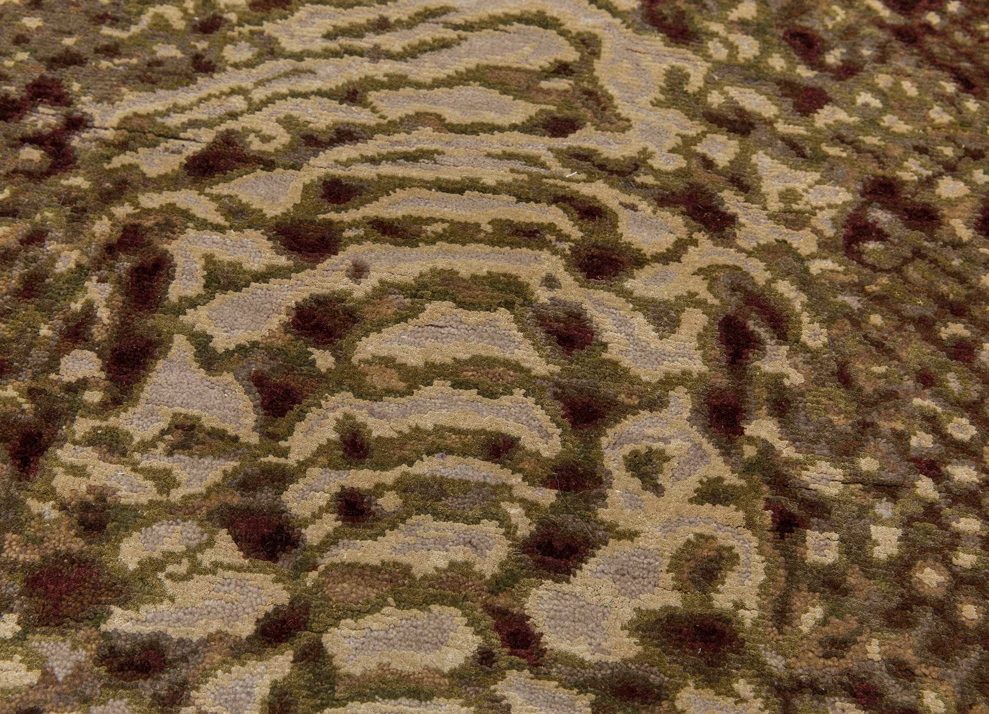 pansy beige and brown wool and silk Hand Knotted Rug - CloseUp pansy beige and brown wool and silk Hand Knotted Rug - CloseUp