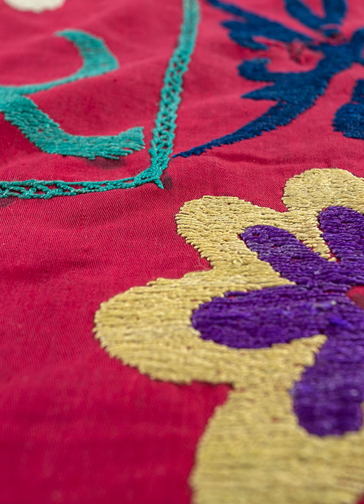 jean red and orange cotton Hand Loom Rug - CloseUp jean red and orange cotton Hand Loom Rug - CloseUp