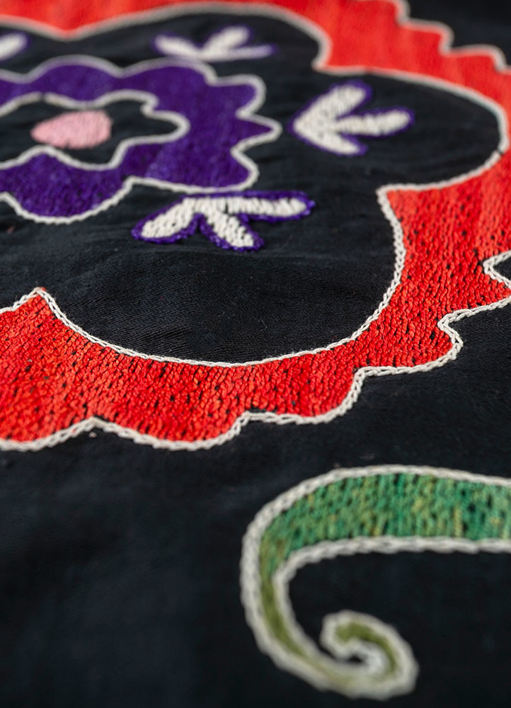 jean grey and black cotton Hand Loom Rug - CloseUp jean grey and black cotton Hand Loom Rug - CloseUp