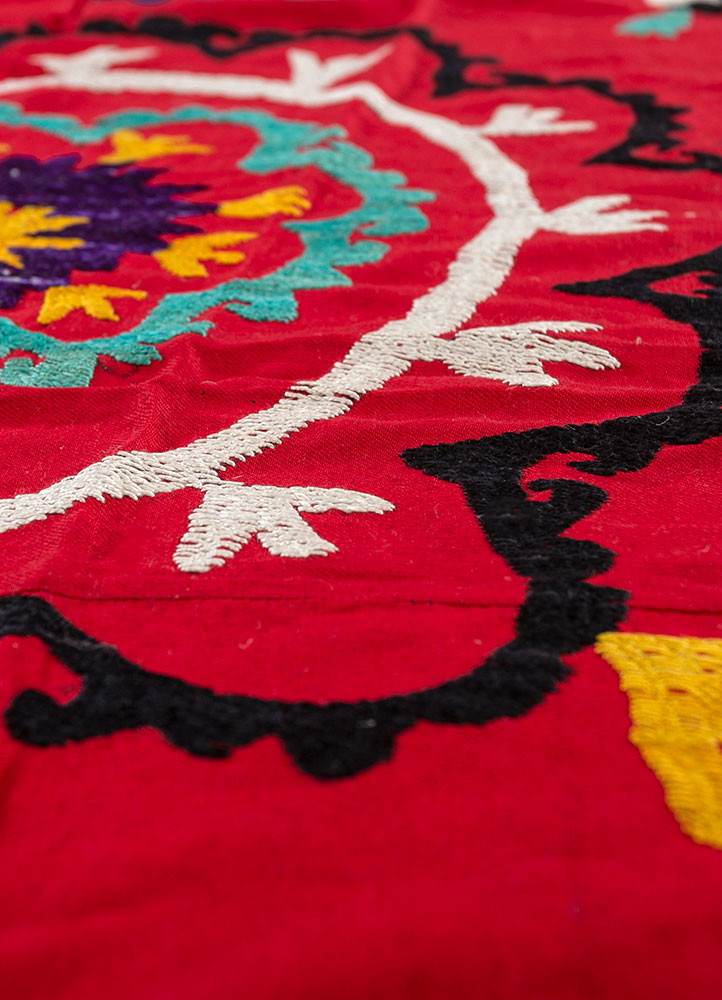 jean red and orange cotton Hand Loom Rug - CloseUp jean red and orange cotton Hand Loom Rug - CloseUp