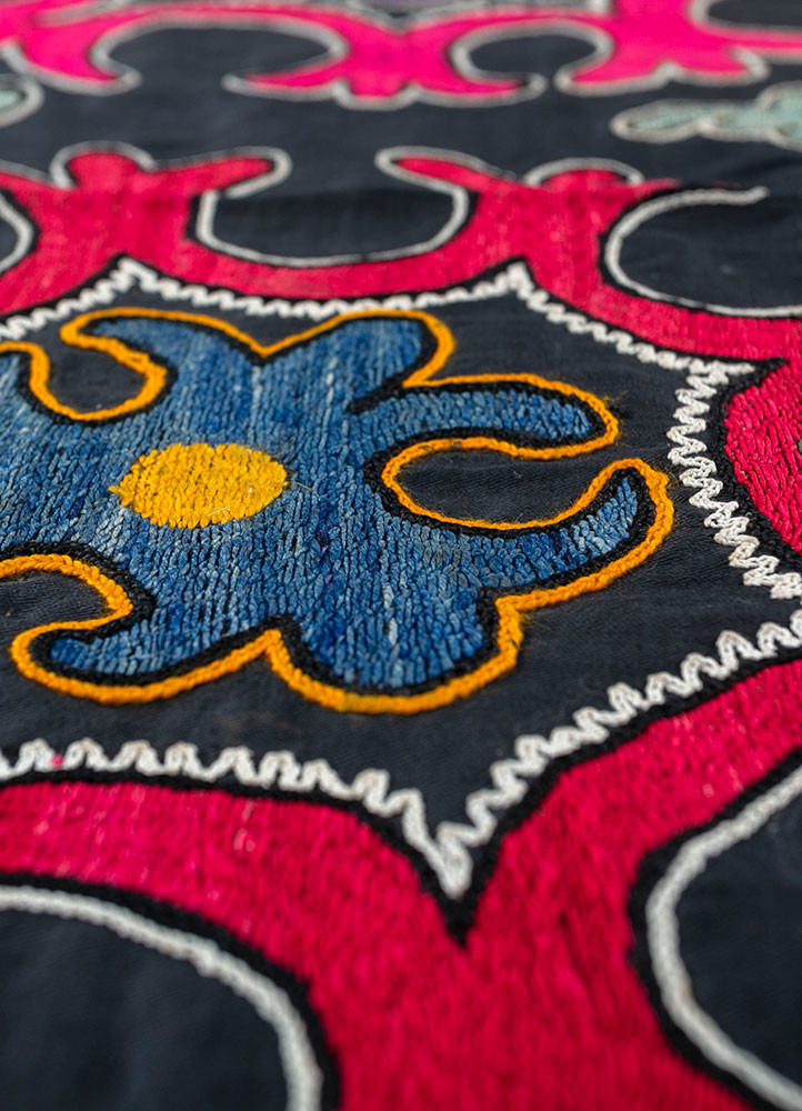 jean grey and black cotton Hand Loom Rug - CloseUp jean grey and black cotton Hand Loom Rug - CloseUp