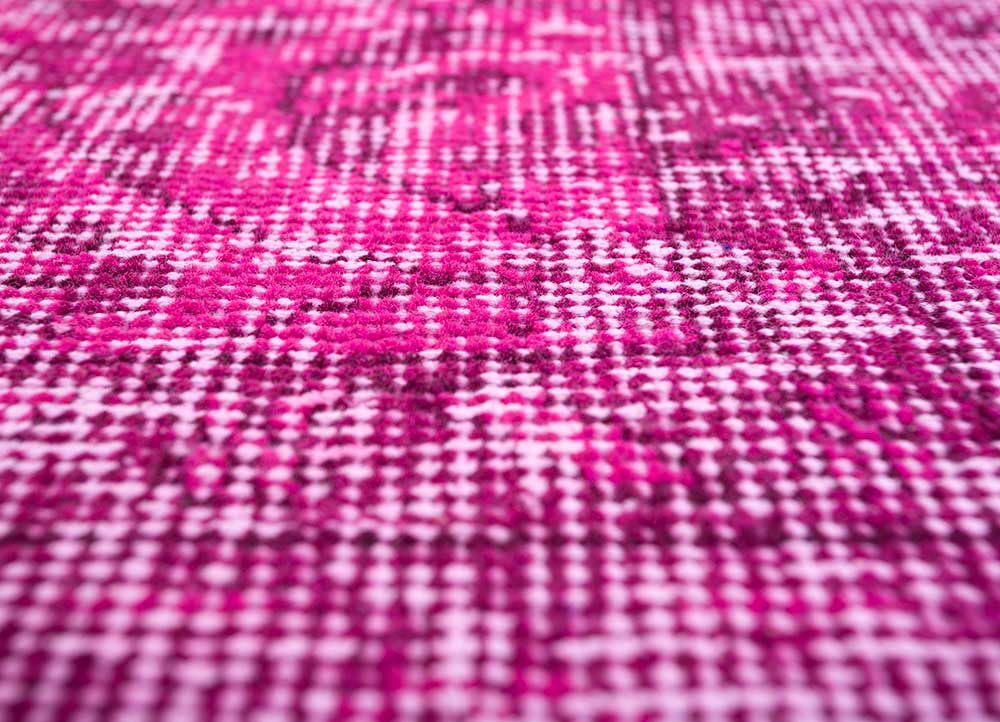 lacuna pink and purple wool Hand Knotted Rug - CloseUp