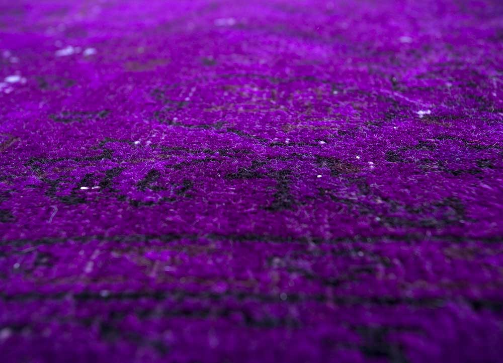 lacuna pink and purple wool Hand Knotted Rug - CloseUp
