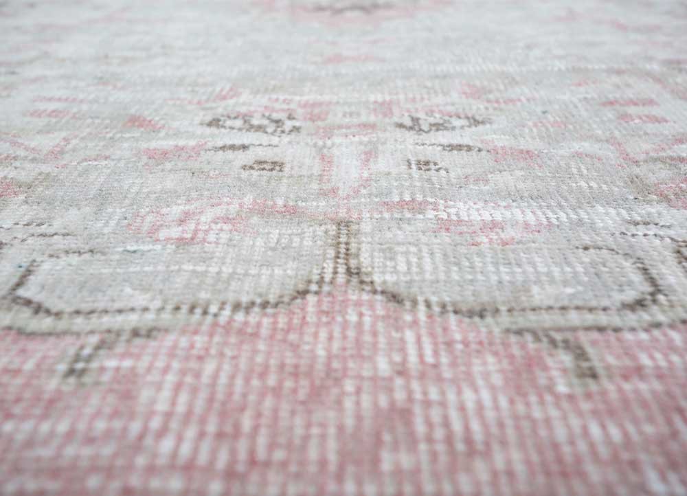 vintage pink and purple wool Hand Knotted Rug - CloseUp vintage pink and purple wool Hand Knotted Rug - CloseUp