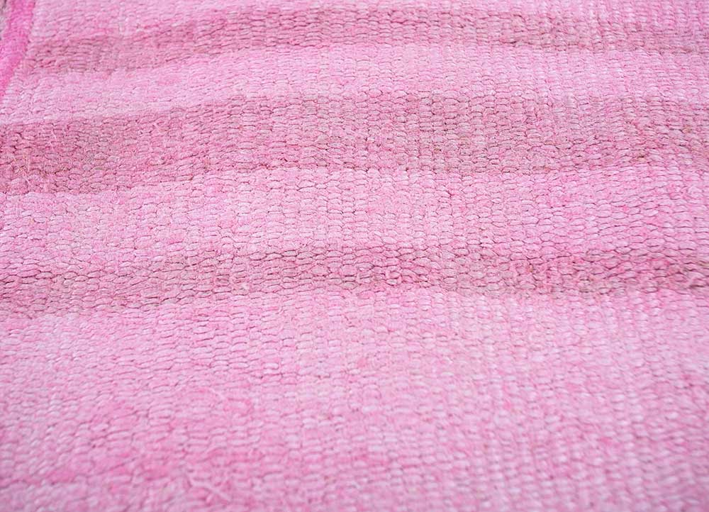 provenance pink and purple wool Hand Knotted Rug - CloseUp