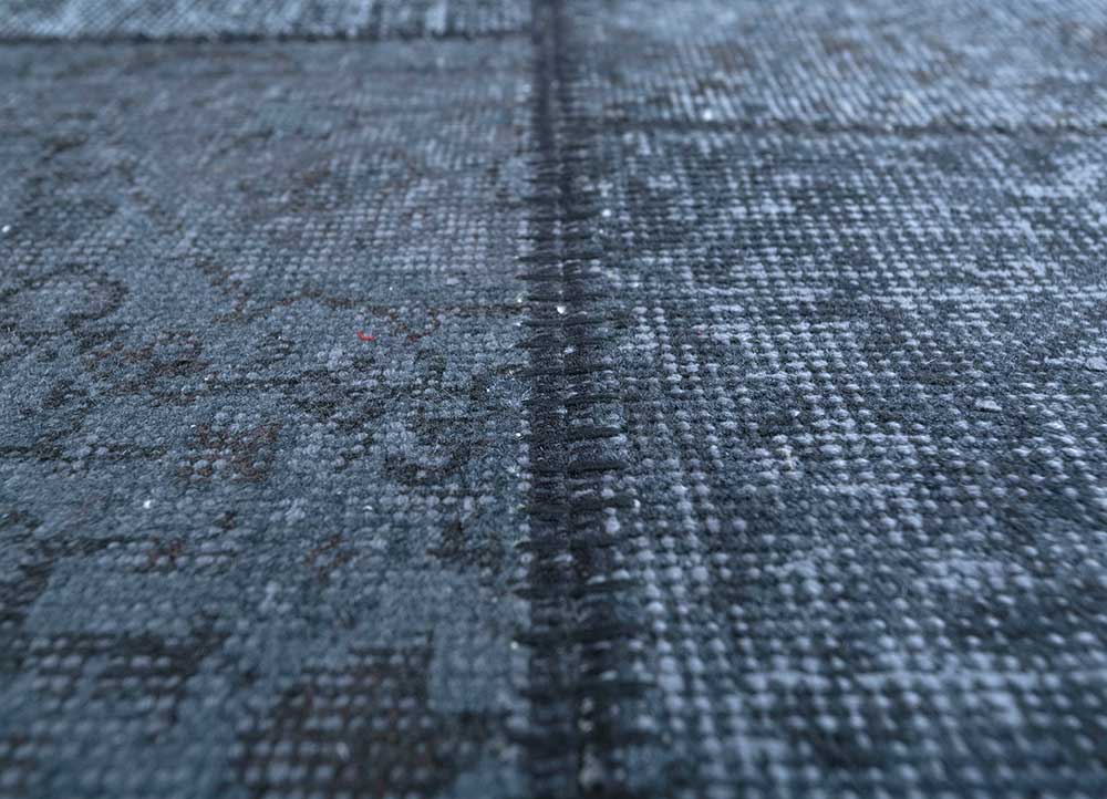 provenance grey and black wool Hand Knotted Rug - CloseUp