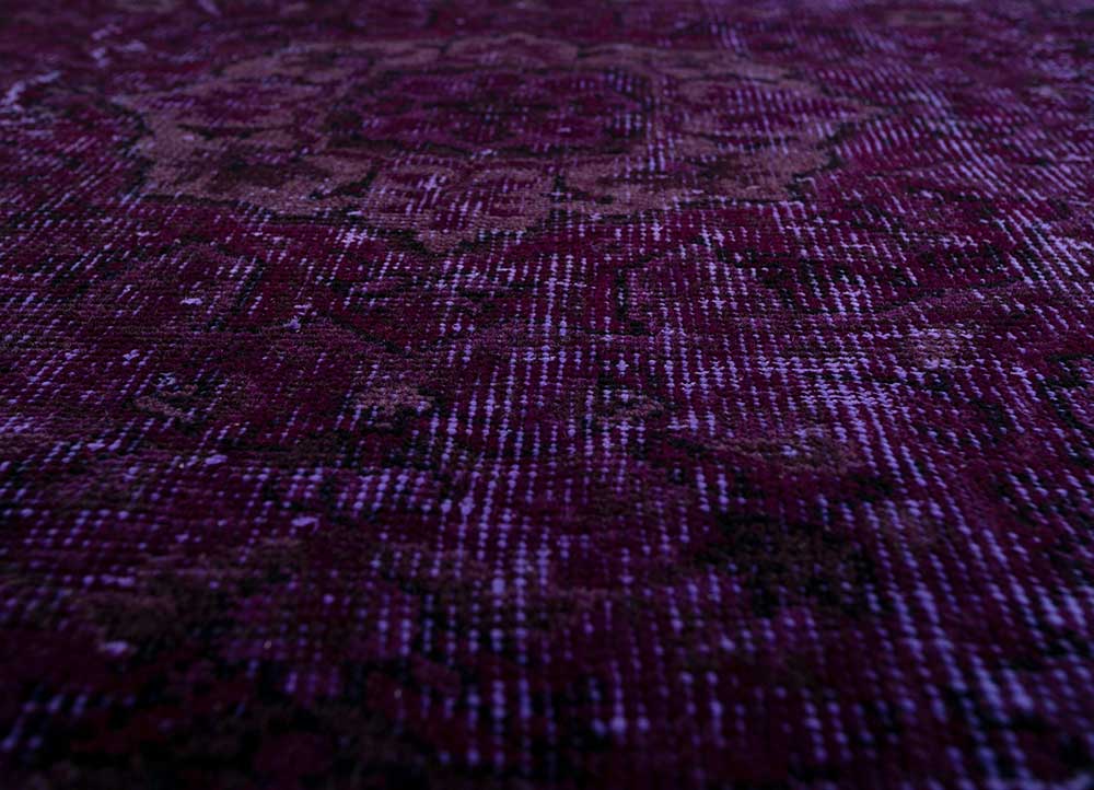 lacuna pink and purple wool Hand Knotted Rug - CloseUp