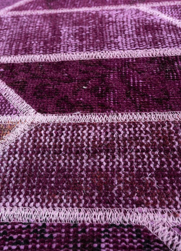 provenance pink and purple wool Hand Knotted Rug - CloseUp provenance pink and purple wool Hand Knotted Rug - CloseUp
