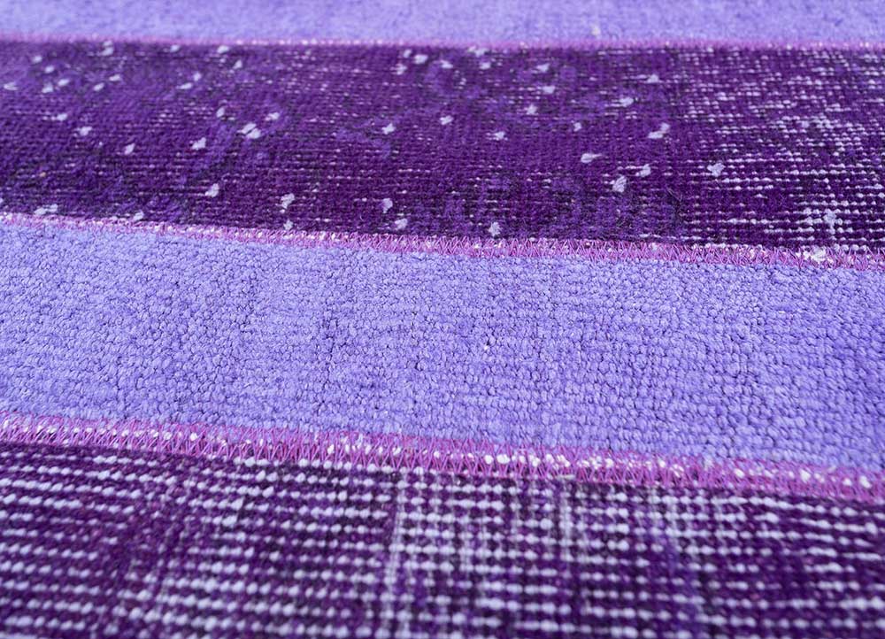 provenance pink and purple wool Hand Knotted Rug - CloseUp