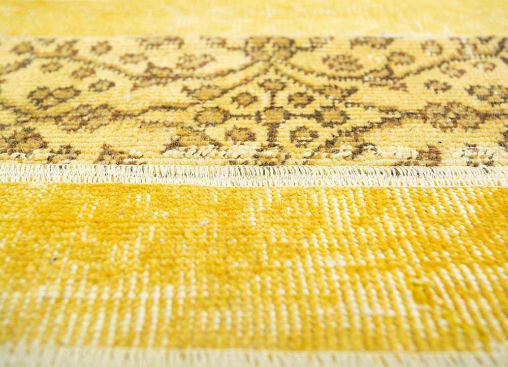 provenance gold wool Hand Knotted Rug - CloseUp