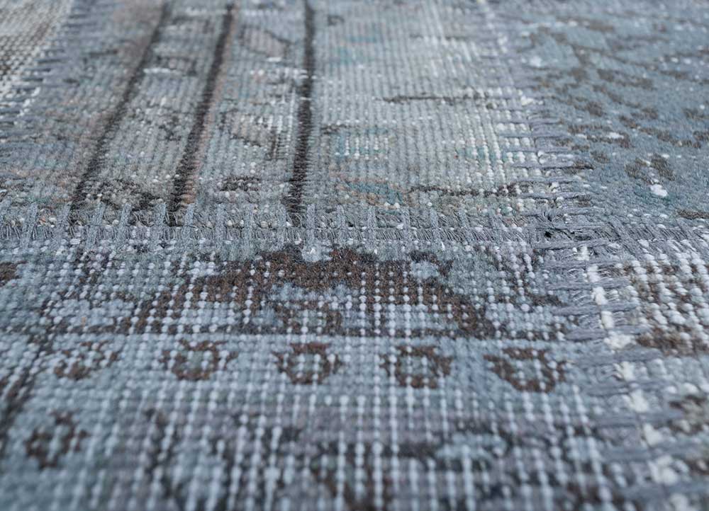 provenance grey and black wool Hand Knotted Rug - CloseUp