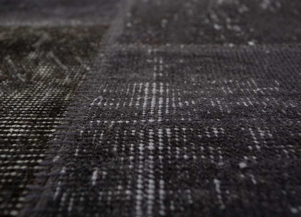 provenance grey and black wool Hand Knotted Rug - CloseUp