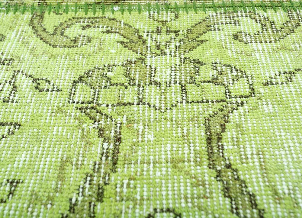 provenance green wool Hand Knotted Rug - CloseUp provenance green wool Hand Knotted Rug - CloseUp