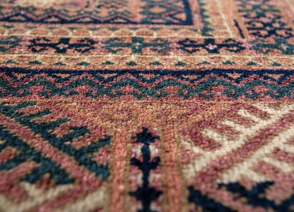 kiaan red and orange wool Hand Knotted Rug - CloseUp